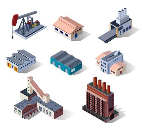 Industrial buildings (133712) Free AI, EPS Download / 4 Vector