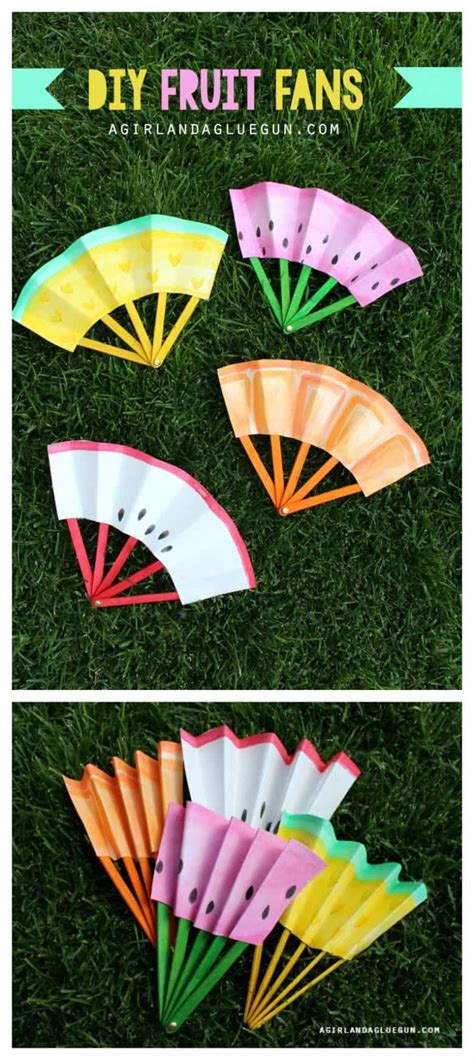 diy fruit fans -a fun kids crafts - A girl and a glue gun