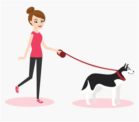 a woman is walking her dog on a leash, cartoon character png and psd