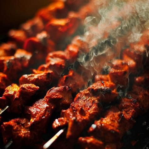 Premium AI Image | Delicious Shish Kebab with a Hint of Spice Generative AI