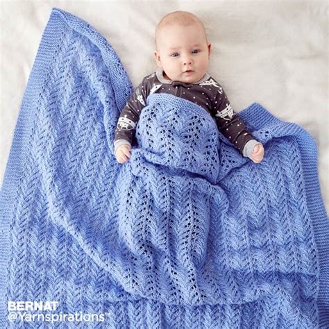 Lacy Knit Baby Blanket | Yarnspirations - GoodKnit Kisses