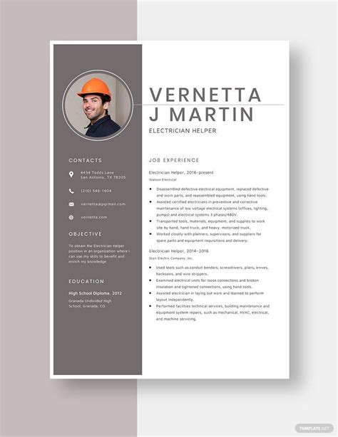 Electrician Resume Templates - Edit Online & Download | Template.net