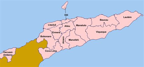 Timor Leste Districts Map • Mapsof.net