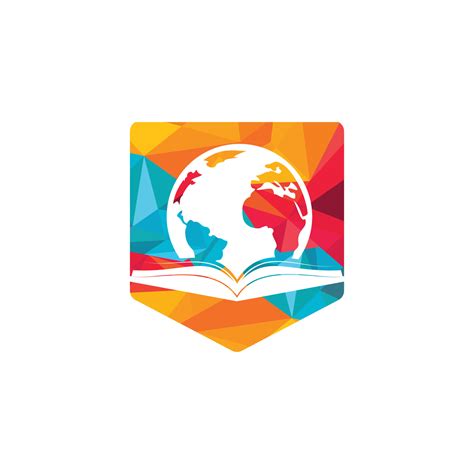 Book world vector logo template. Global book education design logo ...