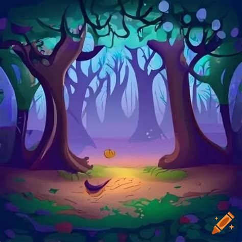 Imagination page for kids, an enchanted forest with magical creatures ...