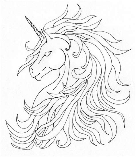 Unicorn Outline - Coloring Home