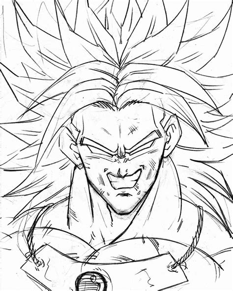 Drawing Printout How To Draw Broly Dragon Ball Artwork Dragon Ball ...