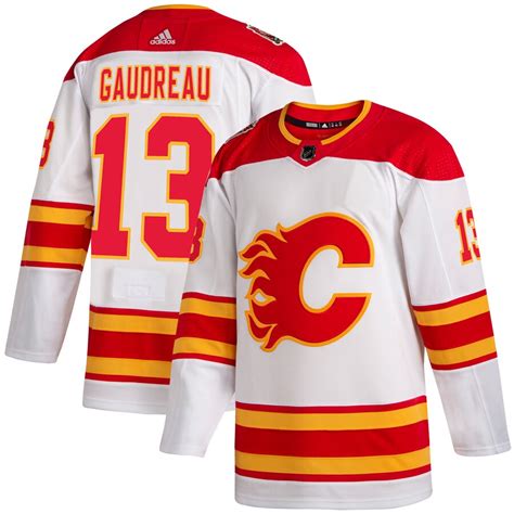 Men's Calgary Flames Johnny Gaudreau adidas White 2019 Heritage Classic ...