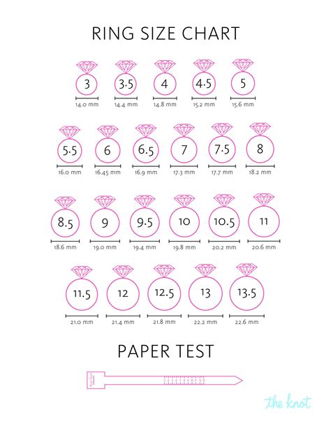 Ring Size Chart For Women Printable