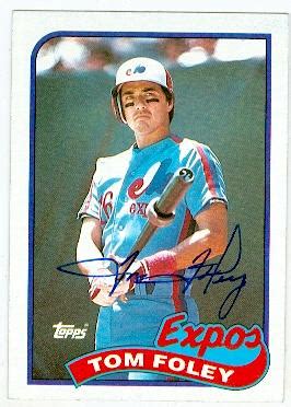 Tom Foley autographed baseball card (Montreal Expos) 1989 Topps #529