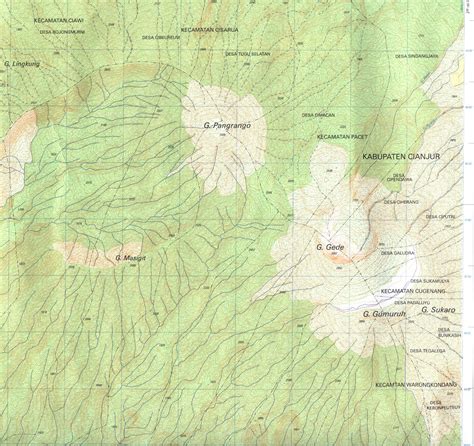 AMAZING INDONESIA: Gede-Pangrango Mountain Topographic map scale 25k & 40k