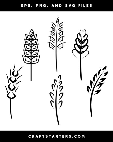 Stylized Wheat Silhouette Clip Art