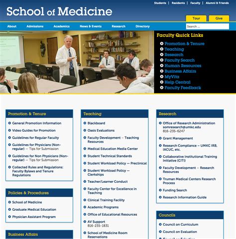 UMKC School of Medicine - website on Behance