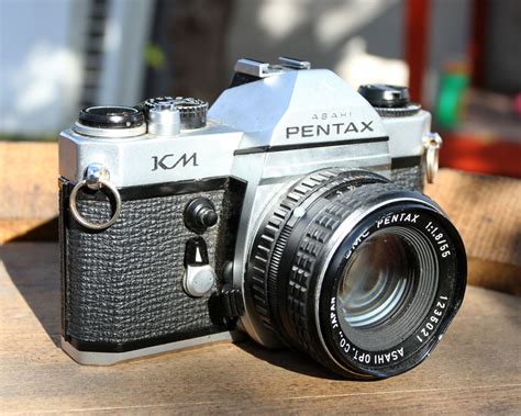 Vintage Pentax KM 35mm SLR Film Camera with Lens Display