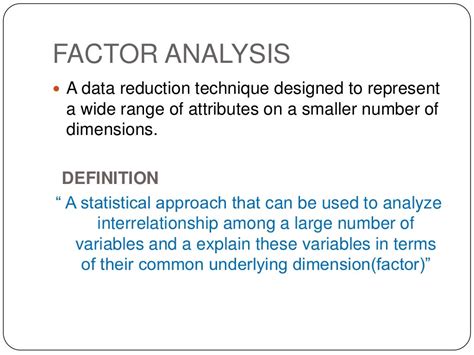 Factor analysis