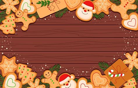 Cute Christmas Cookies Background 3841378 Vector Art at Vecteezy