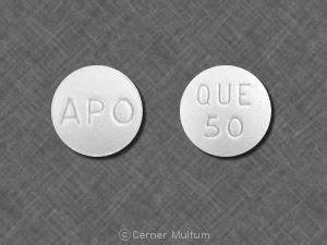 APO QUE 50 Pill White Round - Pill Identifier