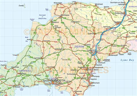 south west england county road and rail map at 1m scale in illustrator ...