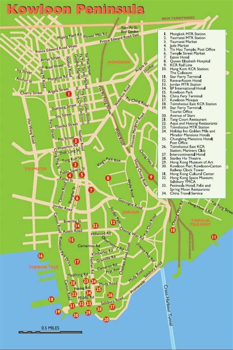 Kowloon tourist map - Kowloon attractions map (China)