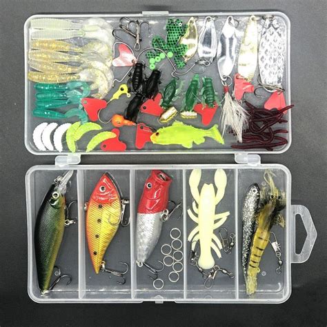 Elegantoss Fishing Lures Kit Set to Catch Bass, Trout, Salmon. Includes ...