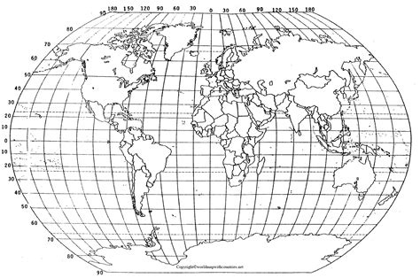 4 Printable World Maps With Longitude And Latitude