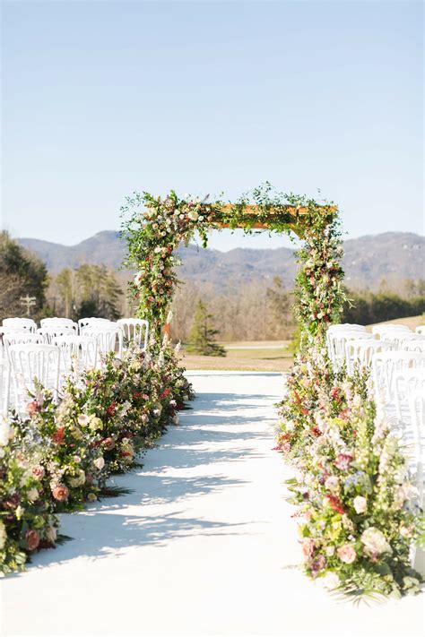 Outdoor Mountain Ceremony with Natural, Rustic Wedding Arch and ...