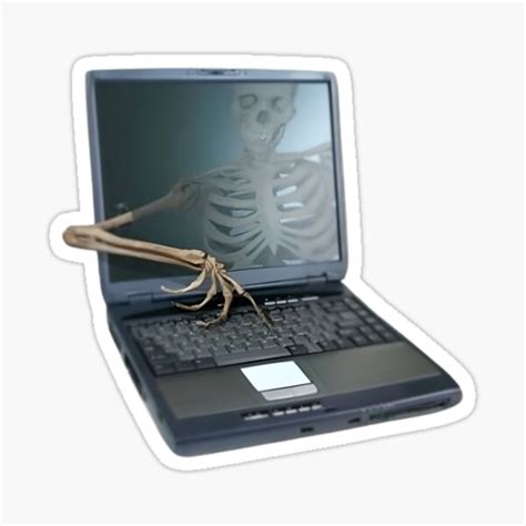 "Skeleton from the screen clicking the key of laptop" Sticker for Sale ...