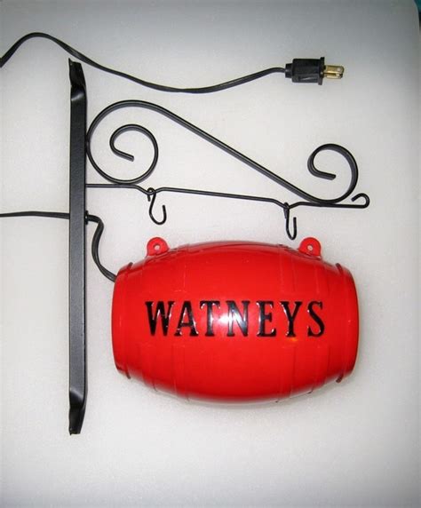 Vintage WATNEYS Red Barrel Beer Hanging Lighted Sign With