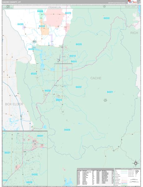 Cache County, UT Wall Map Premium Style by MarketMAPS - MapSales