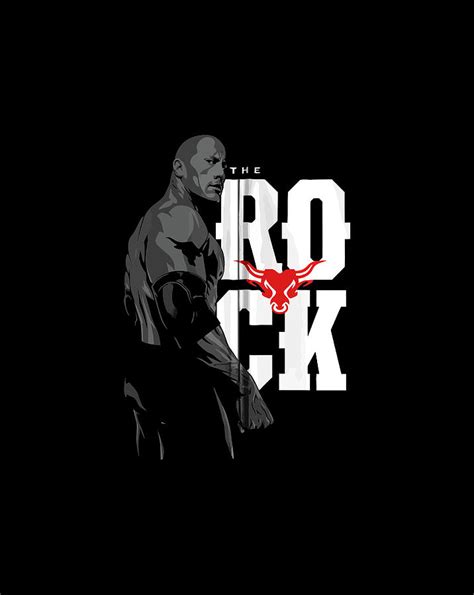 WWE The Rock Illustrated Logo Graphic Digital Art by Frank Nguyen