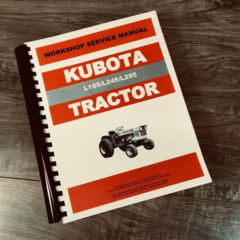 KUBOTA L185 L245 L295 TRACTOR SERVICE MANUAL REPAIR SHOP TECHNICAL BOOK ...