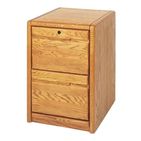 Two Drawer Wood File Cabinet Storage With Locking Top Light Oak Homesquare