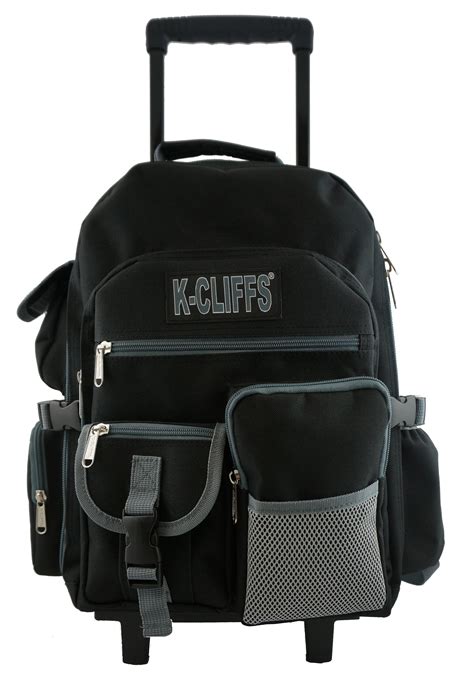 Rolling Backpack Heavy Duty School Backpack with Wheels Deluxe Rolling ...