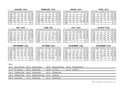 2024 calendar pdf word excel - 2024 printable calendar with holidays ...