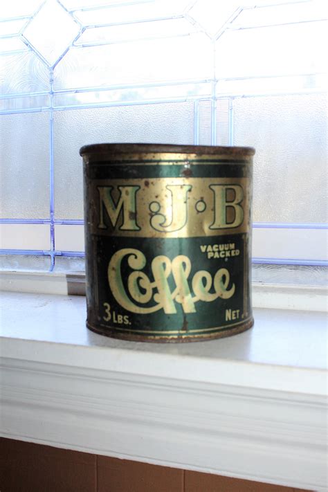 Large Vintage MJB Coffee Tin Can 3 Lb