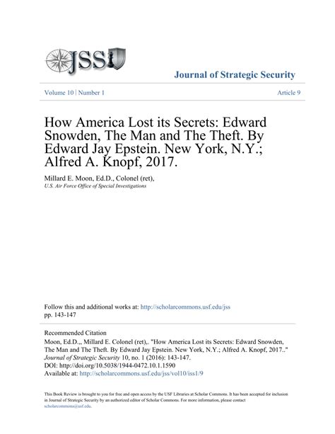 (PDF) How America Lost its Secrets: Edward Snowden, The Man and The ...