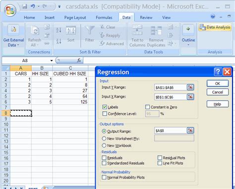 EXCEL Multiple Regression