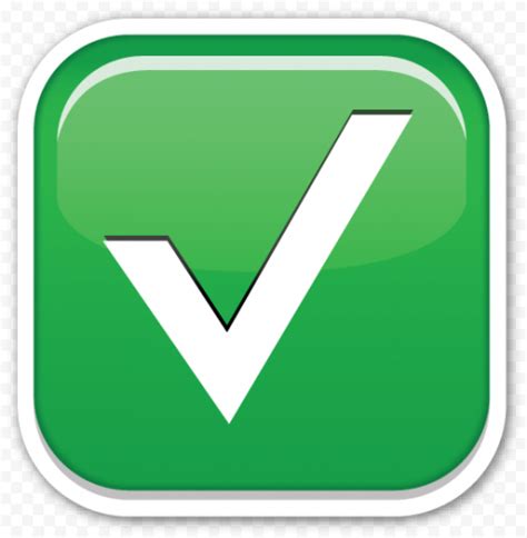 Green Square Check Mark Emoji Icon | Citypng