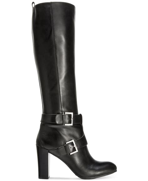 Nine west Skylight Tall Dress Boots in Black (Black Leather)