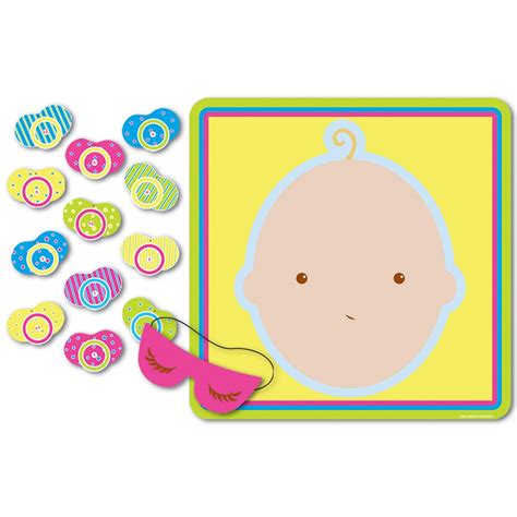 Club Pack of 24 Yellow Baby Shower Pin The Pacifier on the Baby Party ...