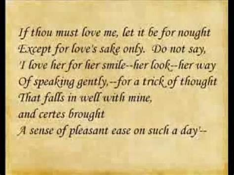 If Thou Must Love Me ~ Elizabeth Barrett Browning - YouTube