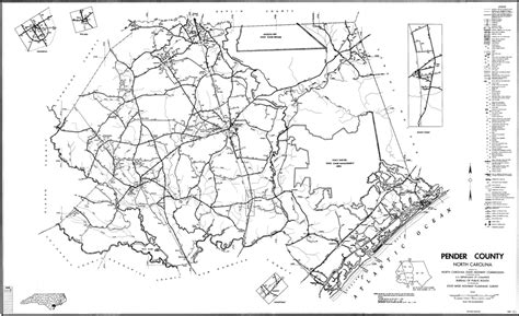 1962 Road Map of Pender County, North Carolina