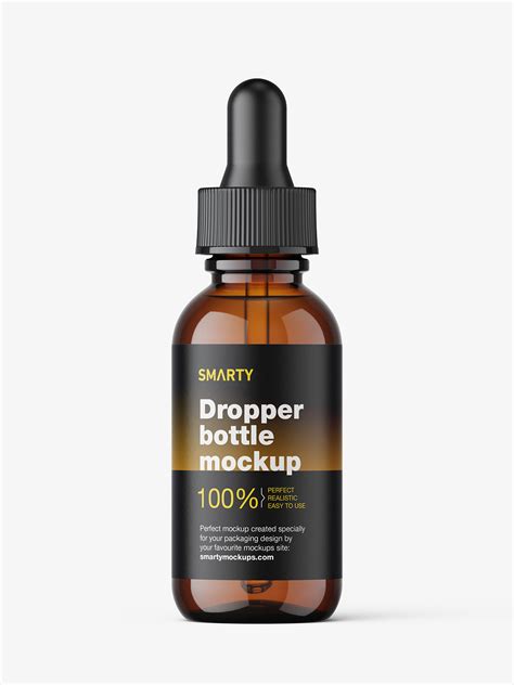 Amber bottle with dropper mockup - Smarty Mockups