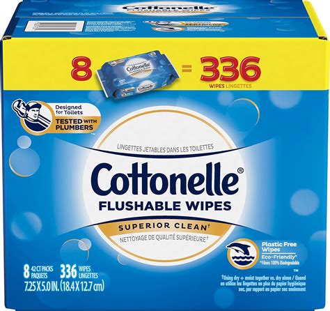 Cottonelle Freshcare Flushable Wipes for Adults, Alcohol Free, 336 ...