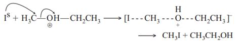 The mechanism for the reaction of ether with the concentrated HI is as ...