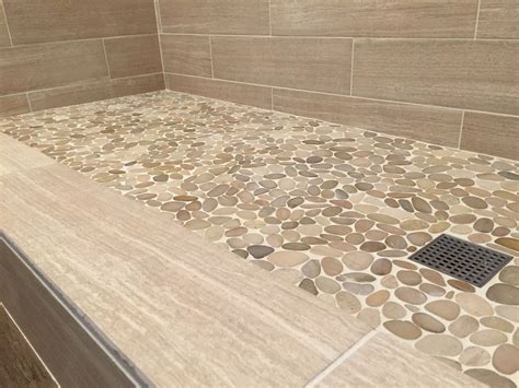 Sliced Java Tan Pebble Tile | Small bathroom tiles, Pebble tile shower ...