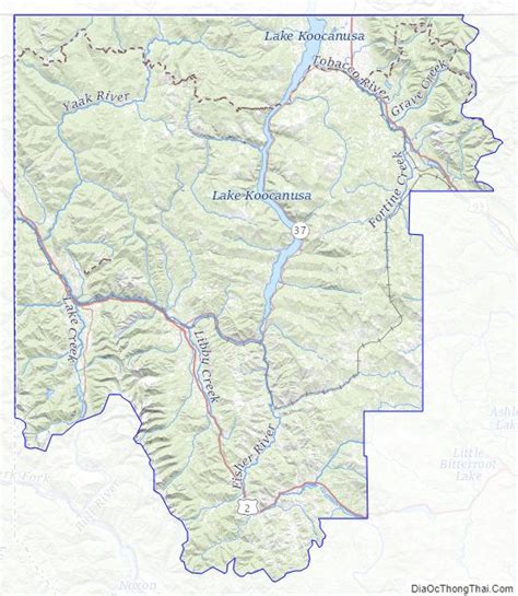 Map of Lincoln County, Montana - Thong Thai Real