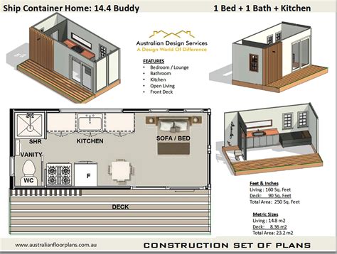 Shipping Container Home: 20Ft Buddy | Australianfloorplans | Shipping ...