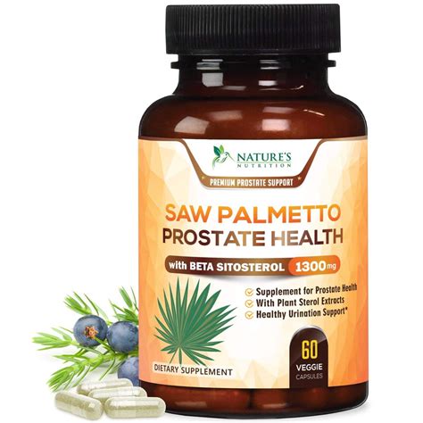 Nature's Nutrition Saw Palmetto Supplement for Prostate Health, 1300mg ...