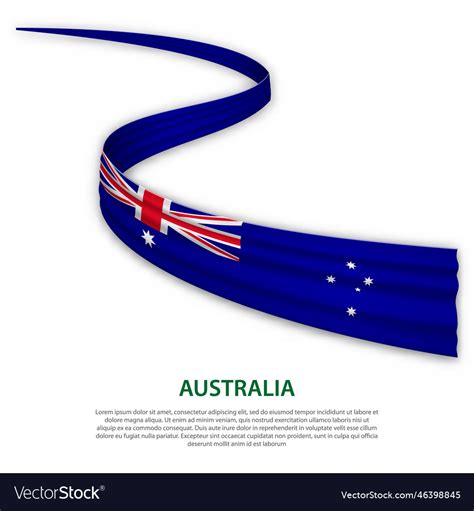 Waving ribbon or banner with flag of australia Vector Image